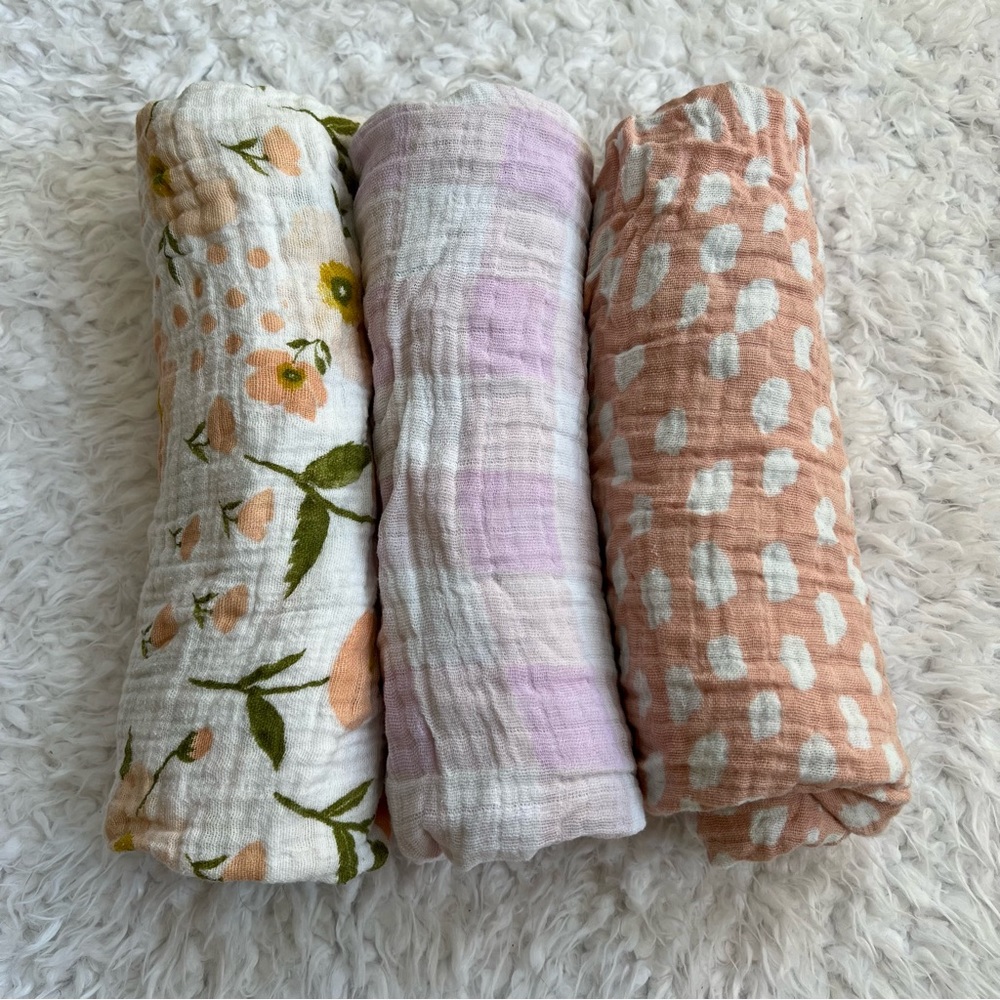 Little Unicorn Clementine Kids Swaddle Blankets Floral Pink Newborn Kid